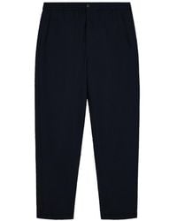 Emporio Armani - Seersucker-Texture Straight Leg Trousers - Lyst