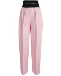 Alexander Wang - Logo Intarsia Straight Leg Trousers - Lyst