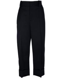 Bottega Veneta - Straight-Leg Cropped Wool Trousers - Lyst