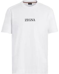 ZEGNA - Logo Printed Crewneck T-Shirt - Lyst