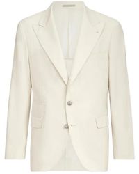 Brunello Cucinelli - Sea Island Cotton Narrow Wale Corduroy Deconstructed Blazer With Large Peak-Lapels And Metal Buttons - Lyst