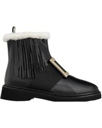Roger Vivier - Viv 'Rangers Metal Buckle Boots - Lyst