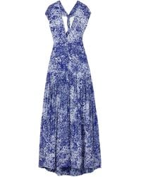 Proenza Schouler - Simone Pleated Printed Maxi Dress - Lyst