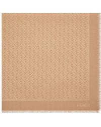 Fendi - Ff Motif Fringed Shawl - Lyst