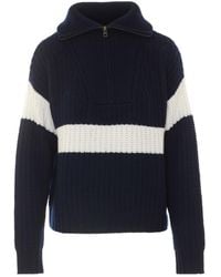 Lisa Yang - Half-Zip Stripe Knitted Sweater - Lyst
