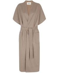 Fendi - Short Sleeved V-Neck Belted Coat - Lyst