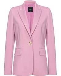 Pinko - Tailored Blazer With Single Button Closure And Classic Pockets - Lyst
