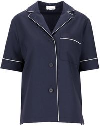 P.A.R.O.S.H. - Button-Down Short-Sleeve Wool Shirt - Lyst