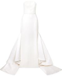Solace London - Jodi Strapless Crepe And Satin-Twill Gown - Lyst