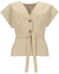 Paul Smith - Belted Button-Front Top - Lyst