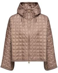 Moncler - Hooded Square-Quilted Padded Cape - Lyst