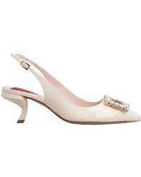 Roger Vivier - Virgule Strass Buckle Slingback Pumps - Lyst