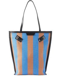 Proenza Schouler - North South Days Striped Leather-Trimmed Canvas Tote - Lyst