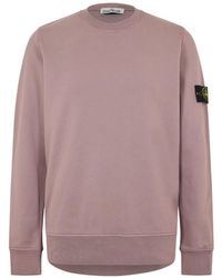 Stone Island - Logo Crew Neck Sweatshirt - Lyst
