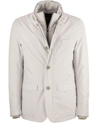Herno - High-Neck Buttoned Padded Jacket - Lyst