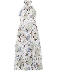 Erdem - Selene Floral Print Dress With Bow Decoration - Lyst