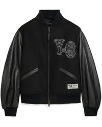 Y-3 Leather Jacket in Black for Men | Lyst