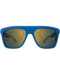 Gucci - Eyewear Logo-Detail Rectangular Sunglasses - Lyst