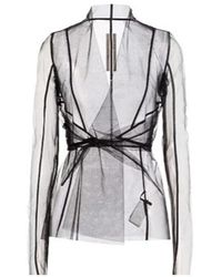 Rick Owens - Solid Color Mesh Long Sleeve Top - Lyst