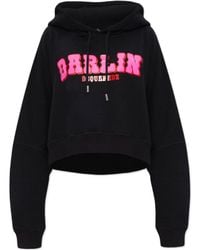DSquared² - Logo Printed Drawstring Hoodie - Lyst