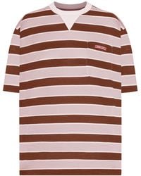 Prada - Striped Lisle Thread T-Shirt - Lyst