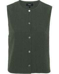 Theory - Striped Crepe Vest - Lyst