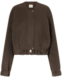 KHAITE - Cropped Wool Bomber Jacket - Lyst