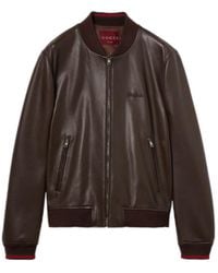 Gucci - Logo Embroidered Zip-Up Bomber Jacket - Lyst