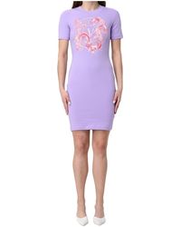 Versace Jeans Couture - Couture Rhinestone Logo Dress - Lyst