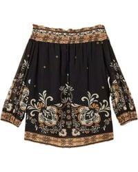 Twinset - Printed Off-Shoulder Blouse - Lyst
