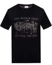 Saint Laurent - Cotton Pattern Printed Short-Sleeved T-Shirt - Lyst