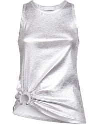 Rabanne - Rabanne Ribbed Asymmetric Hem Top - Lyst
