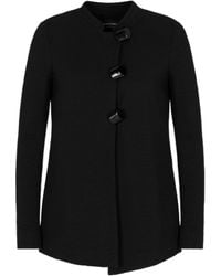 Emporio Armani - Asymmetric-Fastening Crewneck Jacket - Lyst