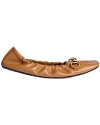Gucci - Horsebit Detailed Ballet Flats - Lyst