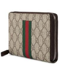 Gucci - Web Gg Supreme Wrap-Around Zipper Wallet - Lyst