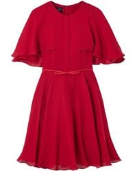 Giambattista Valli - Cape-Effect Satin-Trimmed Silk-Chiffon Mini Dress - Lyst