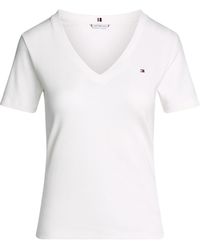 Tommy Hilfiger - Ribbed V-Neck Slim Fit T-Shirt - Lyst