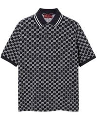 Gucci - Gg Jacquard Cotton Piquet Polo Shirt - Lyst