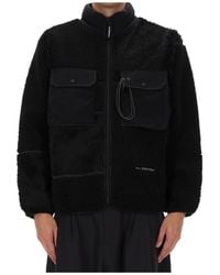 and wander - Mix Boa Casual Jacket - Lyst