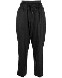 Brunello Cucinelli - Drawstring High-Waisted Trousers - Lyst