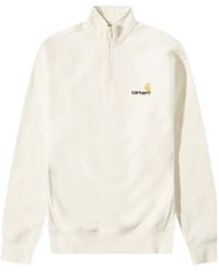 Carhartt - Logo Embroidered Half-Zipped Sweatshirt - Lyst