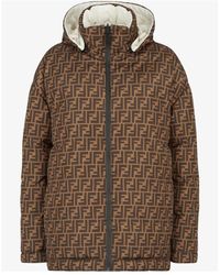 FENDI Down Jacket ホワイト ダウンジャケット Fendi Reversible Down Jacket in White | Lyst