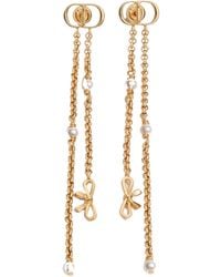 Dior - Bow Chain Drop Earrings - Lyst