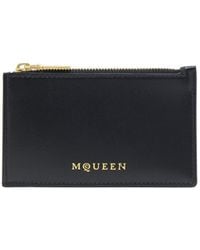 McQueen - Logo Printed Zipped Card Holder - Lyst
