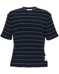 Thom Browne - Crewneck Striped T-Shirt - Lyst