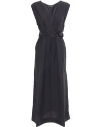 Fabiana Filippi - V-Neck Tied-Waist Sleeveless Dress - Lyst