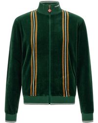 CASABLANCA - Striped Velour Zip Sweatshirt - Lyst