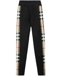 Burberry - Stretch-Jersey Check-Trim Leggings - Lyst