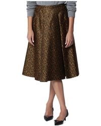 Prada - Floral-Jacquard Midi Skirt - Lyst