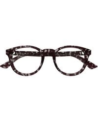 McQueen - Eyewear Round Frame Glasses - Lyst